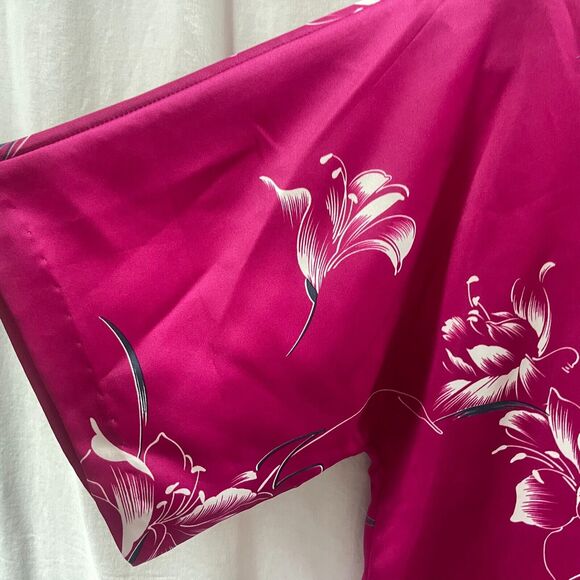 Vtg Nani Hawaiian Womens Shirt Purple Floral Smock Small - Picture 3 of 7